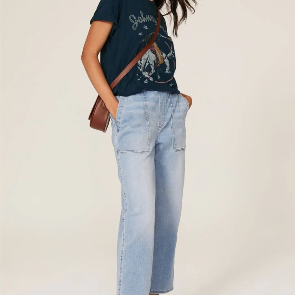 Madewell Supersoft Relaxed Pull-On Jeans, Size M